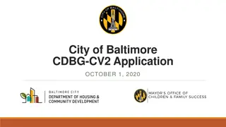 City of Baltimore CDBG-CV2 Application