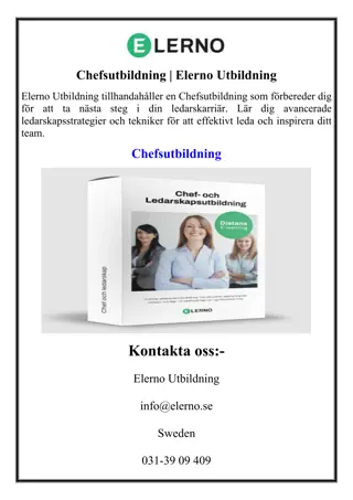 Chefsutbildning  Elerno Utbildning
