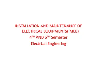 Installation and Maintenance of Electrical Equipment for Electrical Engineering