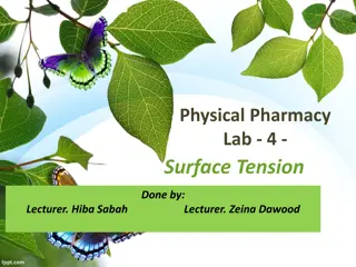 Surface Tension in Physical Pharmacy Lab