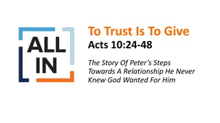 Steps Towards a New Relationship - Trust and Giving in Acts 10:24-48