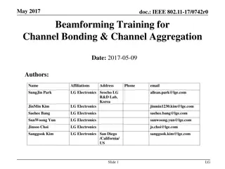 Beamforming Training for Channel Bonding & Channel Aggregation