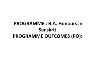 B.A. Honours in Sanskrit - Programme and Outcomes