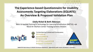 EQUATE: Usability Assessment Tool Overview