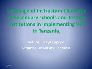 Challenges in Implementing Vocational Education and Training in Tanzania