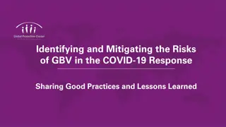 Mitigating Risks of GBV in COVID-19 Response: Best Practices