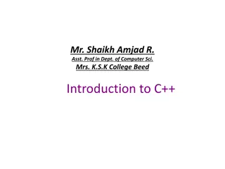 Introduction to C++ Programming Language