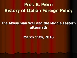 Italian Foreign Policy in Abyssinian War & Middle East