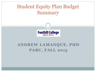 Foothill College Equity Plan Activities Summary