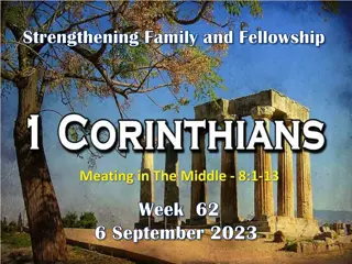 Strengthening Family and Fellowship: Christian Conduct in Corinth