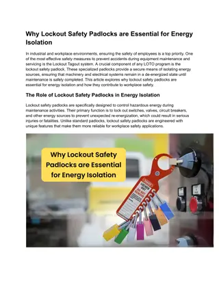 Why Lockout Safety Padlocks are Essential for Energy Isolation