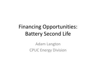 Battery Second Life Financing Opportunities