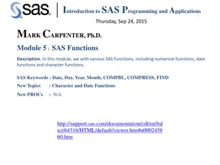 SAS Functions Overview and Usage