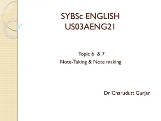 Note-Taking and Note-Making Essentials