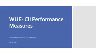 WUE-CII Performance Measures