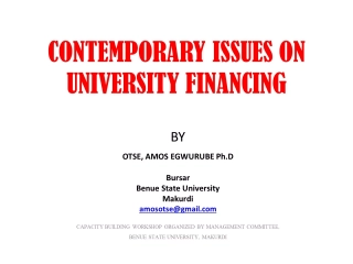 Contemporary Issues on University Financing