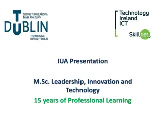 M.Sc. Leadership, Innovation and Technology: Professional Learning Journey