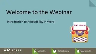 Introduction to Accessibility in Word Webinar