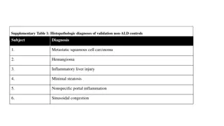 Histopathologic Diagnoses in Validation Non-ALD Controls