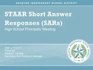 STAAR Short Answer  Responses (SARs)