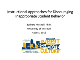 Approaches for Discouraging Inappropriate Student Behavior