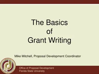 The Basics  of  Grant Writing