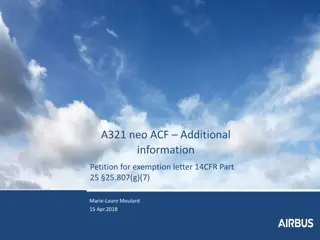 Airbus A321neo ACF Exemption Request for Increased Passenger Limitation