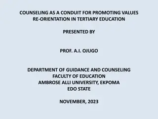 Counseling for Values Re-orientation in Tertiary Education