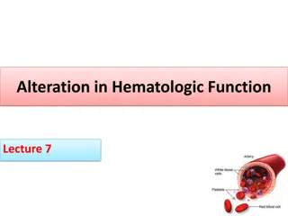 Alteration in Hematologic Function Lecture 7.1 Overview