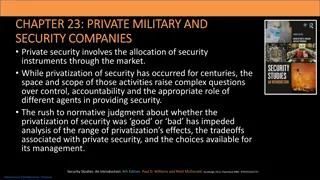 Private Military and Security Companies: The Global Market for Force