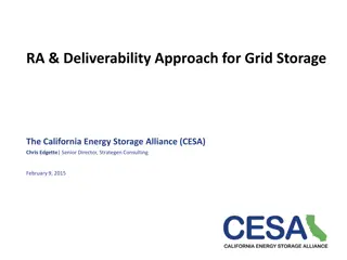RA & Deliverability Approach for Grid Storage in California