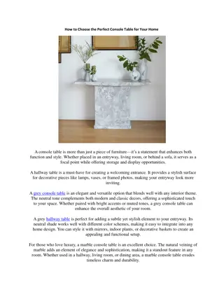 Finding the Perfect Console Table: Style and Function