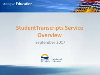 StudentTranscripts Service Overview September 2017