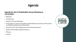 UI Stakeholder Group Meeting Agenda