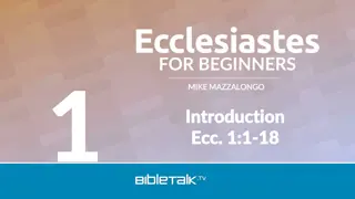 Ecclesiastes Observations and Conclusions