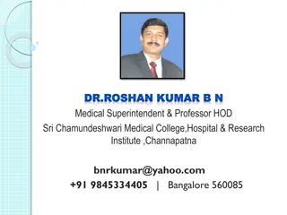 Dr. Roshan Kumar B.N. - Medical Superintendent & Professor