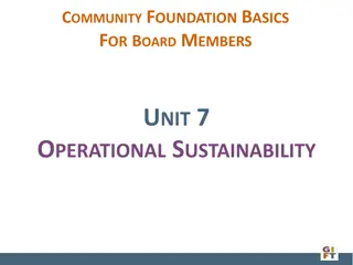 Community Foundation Operational Sustainability: Revenue Sources and Asset Management