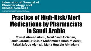 Pharmacist Practice of High-Risk Alert Medications in Saudi Arabia