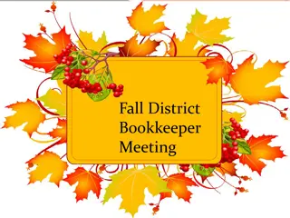 Fall District Bookkeeper Meeting Agenda