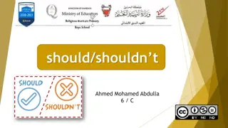 Using Should and Shouldn't for Giving Advice