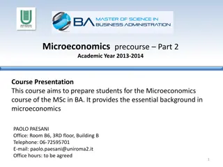 Microeconomics Precourse Part 2: Consumer Theory and Budget Constraints