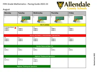 Fifth Grade Mathematics Pacing Guide 2022-23 Schedule