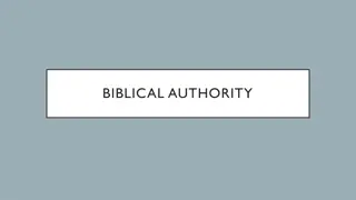 BIBLICAL AUTHORITY