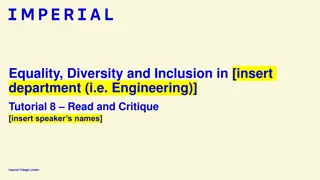 Equality and Inclusion Tutorial at Imperial College London