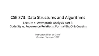 Data Structures and Algorithms: Code Style, Recurrence Relations, and Big-O Analysis
