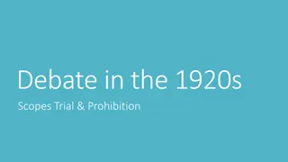 Debate in the 1920s: Prohibition and Scopes Trial