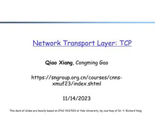Network Transport Layer: TCP Recap and Admin Overview