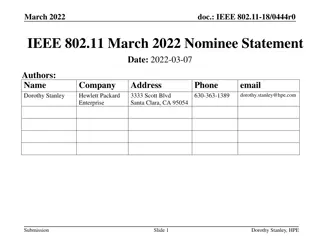 IEEE 802.11 March 2022 Nominee Statement