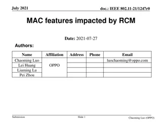 IEEE Std. 802.11-21/1247r0 MAC Features Impacted by RCM