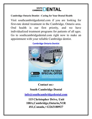Cambridge Ontario Dentist - Caring for Your Dental Health